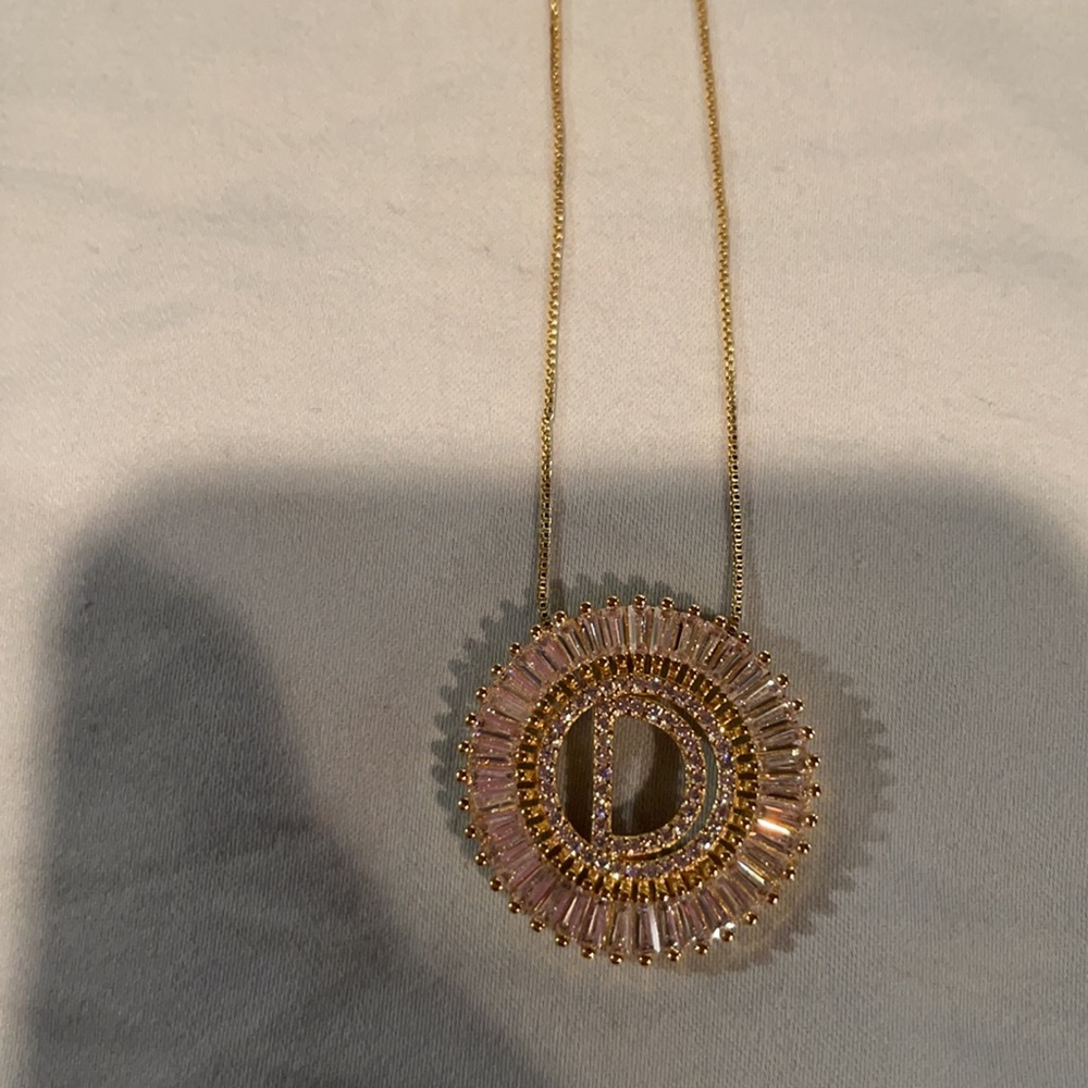large sz Initial  necklace.   D